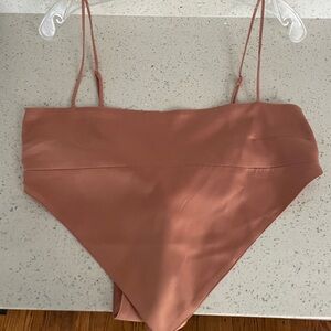 Rose colored silky scarf top!